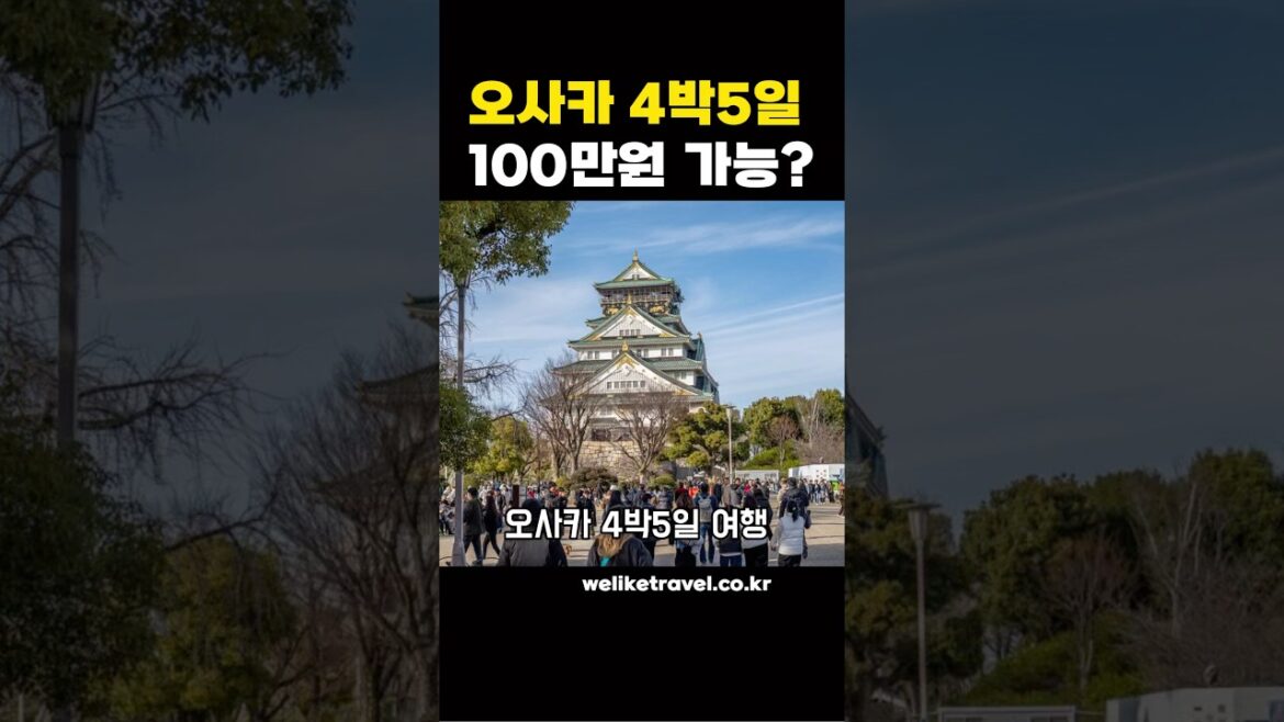 일본 오사카 여행 경비 100만원이면 충분한가?