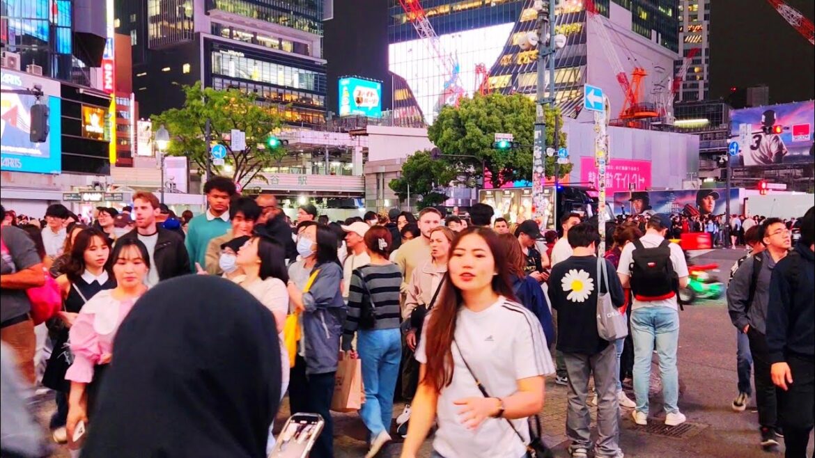 [4K] Shibuya Evening Walking Tour. Tokyo, Japan. April 2025