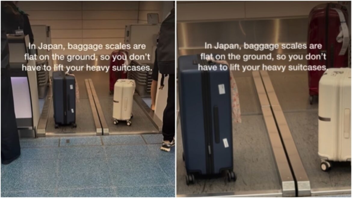 Man shows 'in Japan baggage scales are flat on the floor so you don't have to lift your heavy suitcase': Internet reacts | Travel