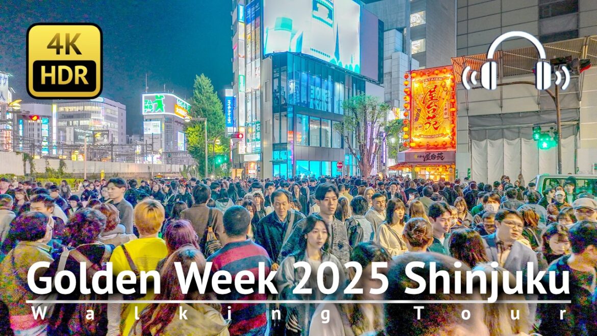 Tokyo Golden Week 2025 Day 1: Shinjuku Walking Tour [4K/HDR/Binaural]