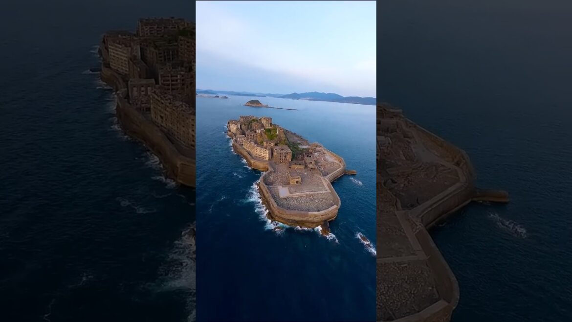 Flying over the abandoned city of Hashima