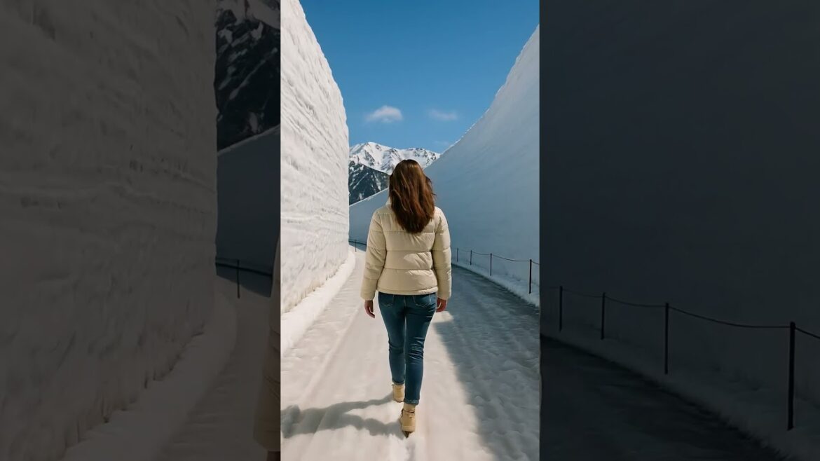 She was here — Tateyama Kurobe Alpine Route #TateyamaKurobe #AlpineRoute #JapanTravel #WinterInJapan