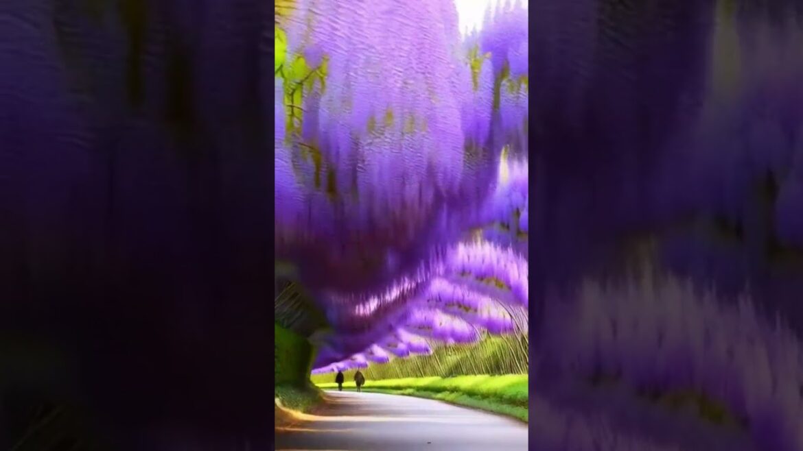This 400 Year Old Flower Tunnel Only Blooms for 3 Weeks 💜 #shorts #trending #shortsfeed