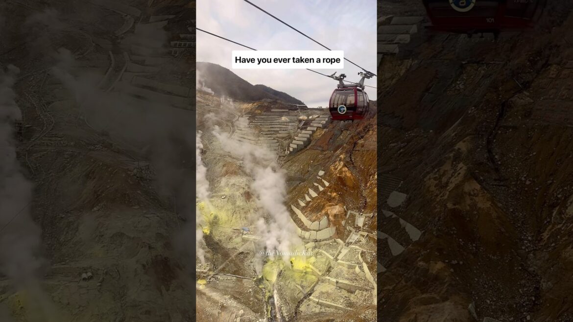 Ropeway over a Volcano 😱 #hakone #japanvlog #ropeway #owakudani #japantravel