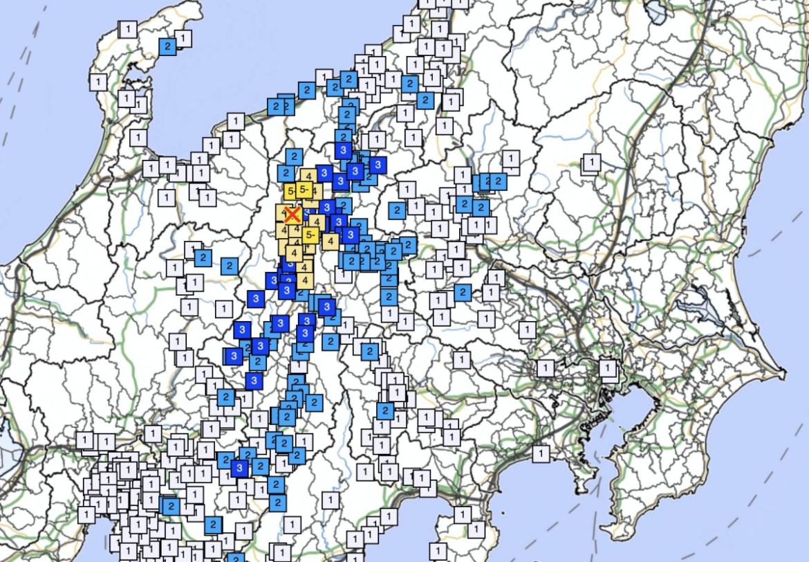 Magnitude 5.0 earthquake jolts Nagano