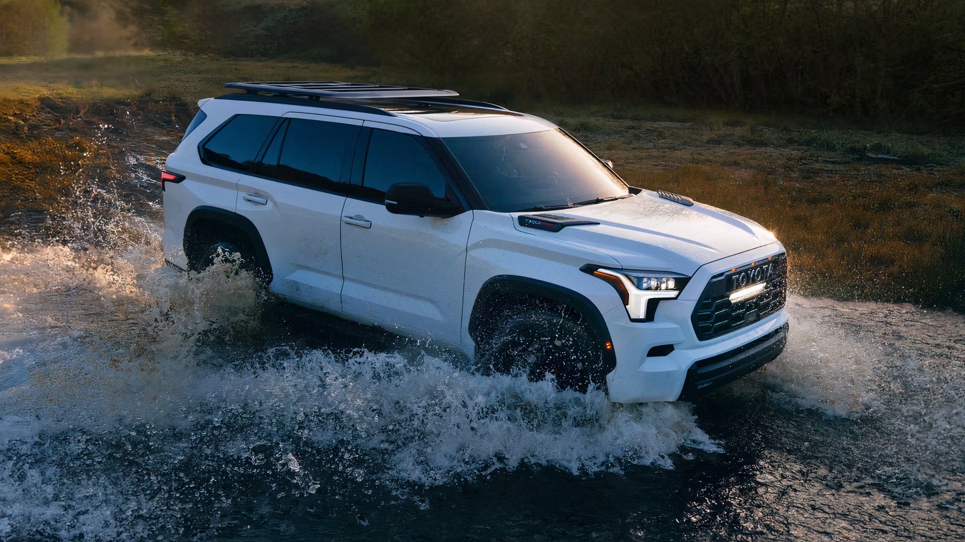 Side action shot of a 2025 Toyota Sequoia TRD Pro