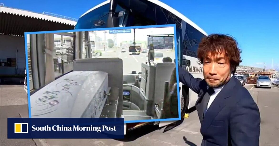Japan tour buses turned into hearses for families to visit special places alongside deceased Japan tour buses turned into hearses for families to visit special places alongside deceased