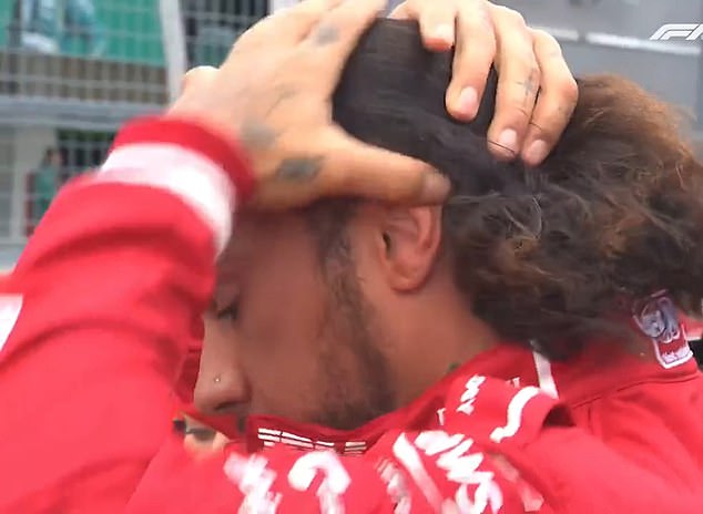 As Hamilton took his balaclava off ahead of the Japanese Grand Prix, his hair was unbraided