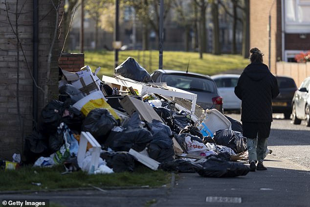 Scenes in Birmingham are a far cry from the luxurious surroundings Liam Byrne has enjoyed in Japan in recent days due to unprecedented bin strikes