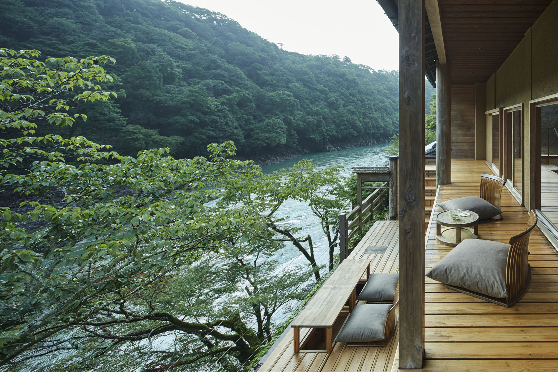 Hoshinoya Kyoto's Floating Tea Room
