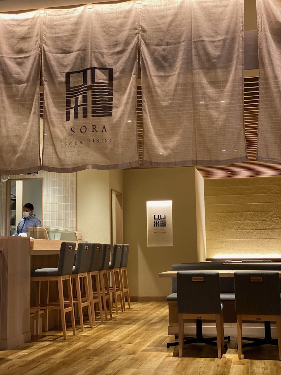 The inside of a restaurant.