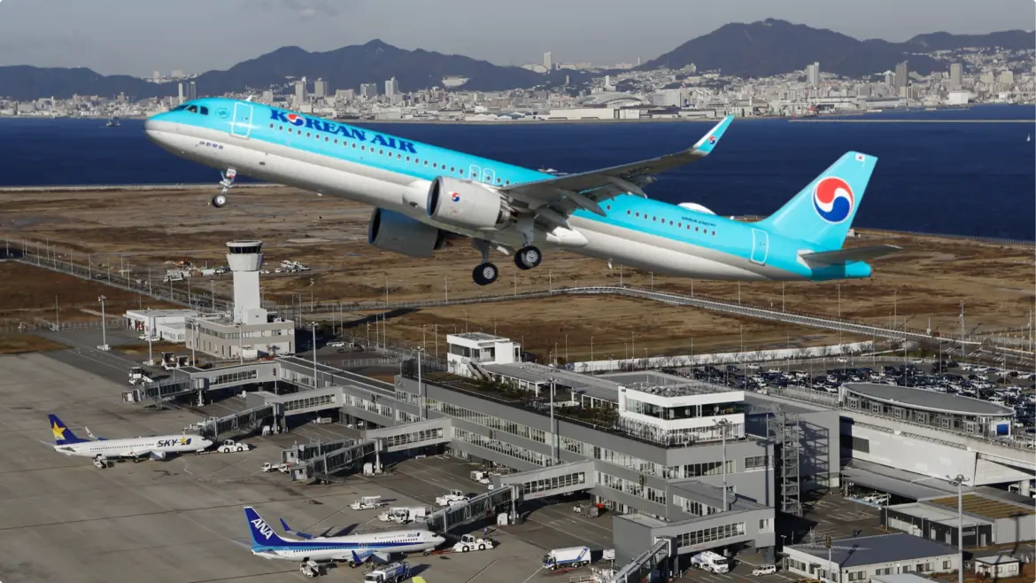 Korean Air Begins International Flights to Japan's Island Airport with A321neo