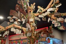 Tree setup in Kyoto Ramen to represent many temples in Japan, where people can hang their wishes and prayers. (Christian Brown)