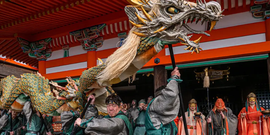 Seiryu-e Dragon Festival – April in Japan, honoring the temple’s legendary blue dragon
