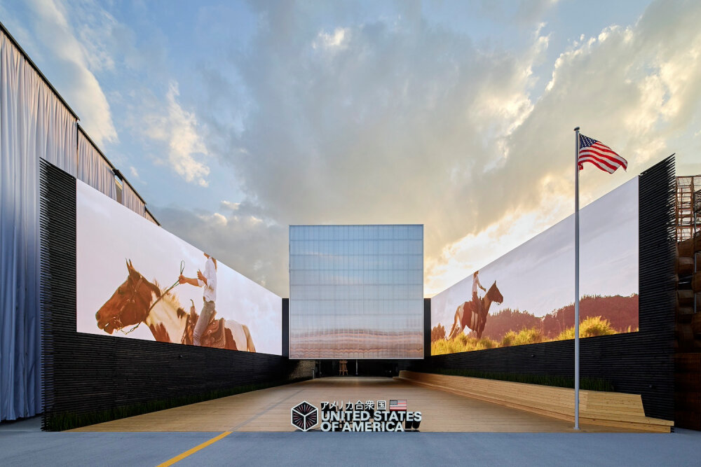 trahan architects' winged USA pavilion wrapping central plaza to open at expo 2025 osaka
