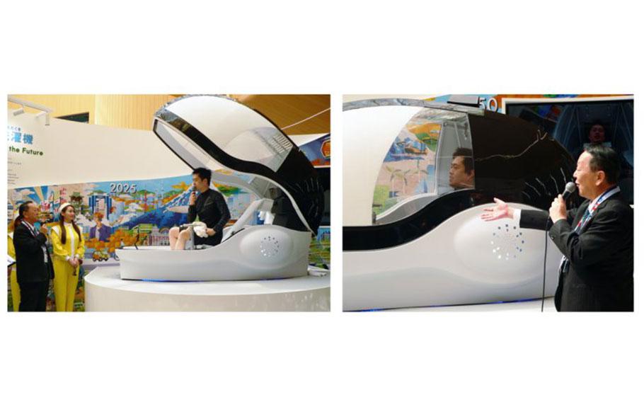 a person is demonstrating how to use the washing machine.