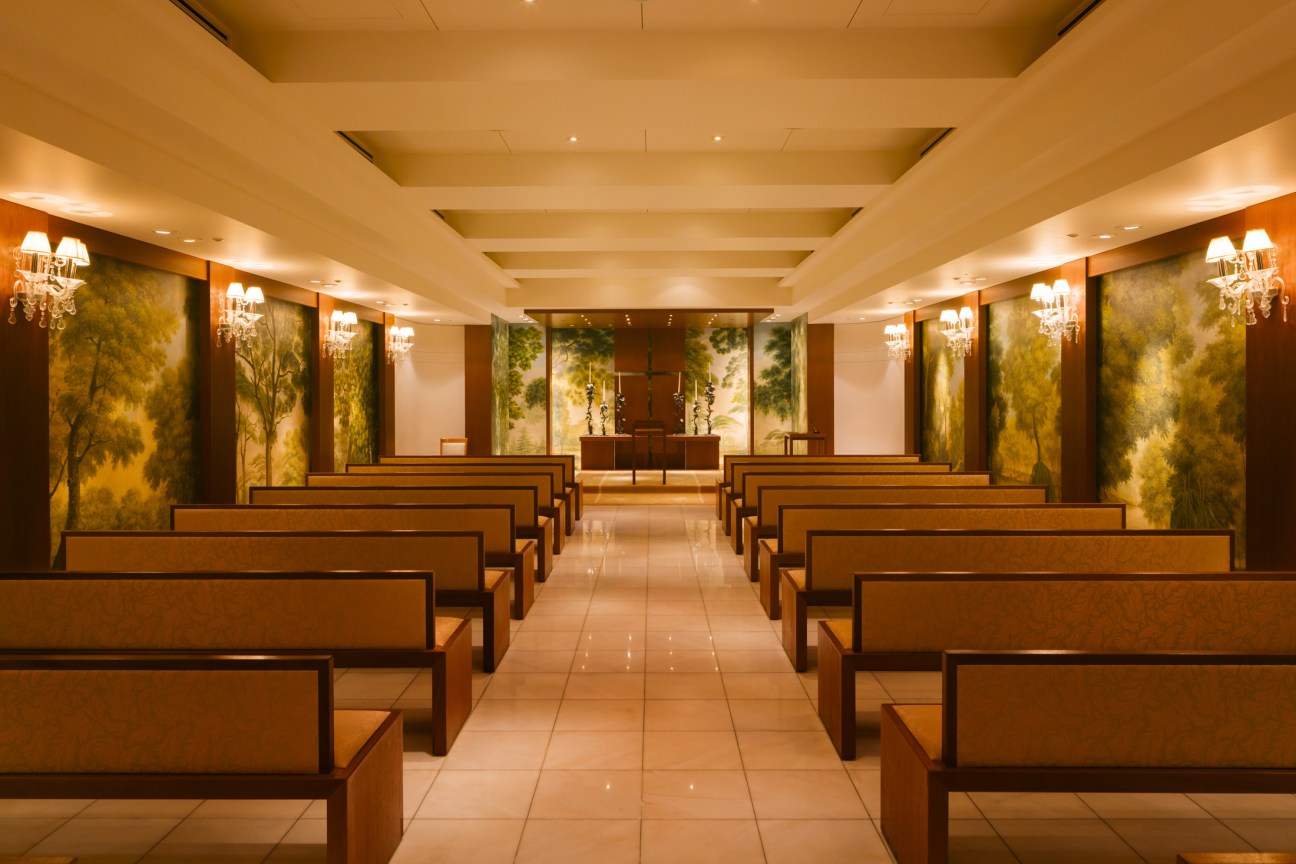 Wedding chapel with paintings by Martin Fung