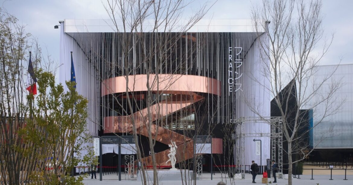 copper staircase fronts coldefy & carlo ratti’s france pavilion at expo 2025 osaka copper staircase fronts coldefy & carlo ratti's france pavilion at expo 2025 osaka