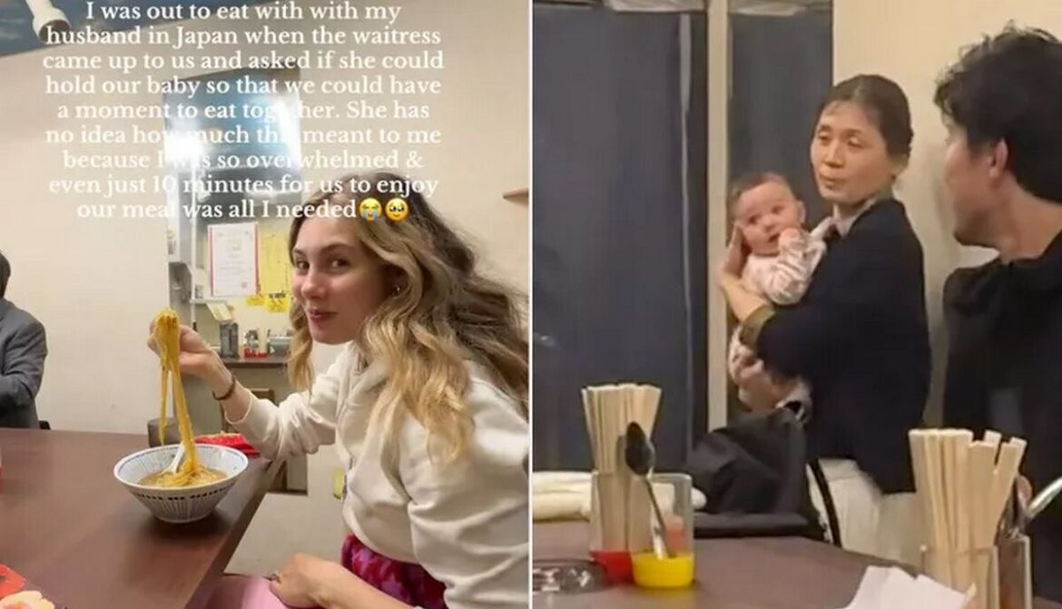 Japanese Woman Offers to Hold New Mother’s Baby so Exhausted Travelers Can Finish Their Meal – (WATCH) Japanese Woman Offers to Hold New Mother's Baby so Exhausted Travelers Can Finish Their Meal – (WATCH)
