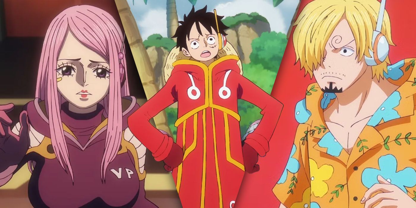 One Piece anime's Luffy, Bonney and Sanji in the Egghead arc
