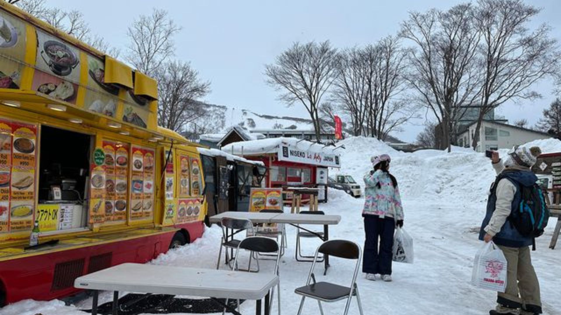 Food trucks set up at Niseko Yo