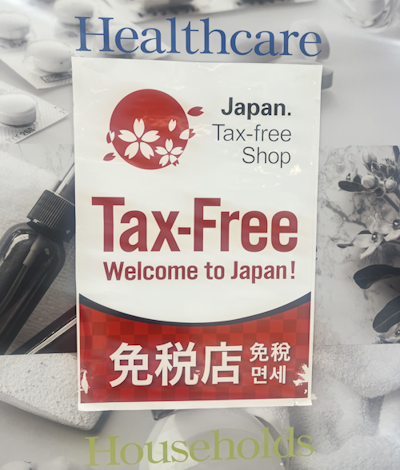 Picture of tax-free sign in Japan