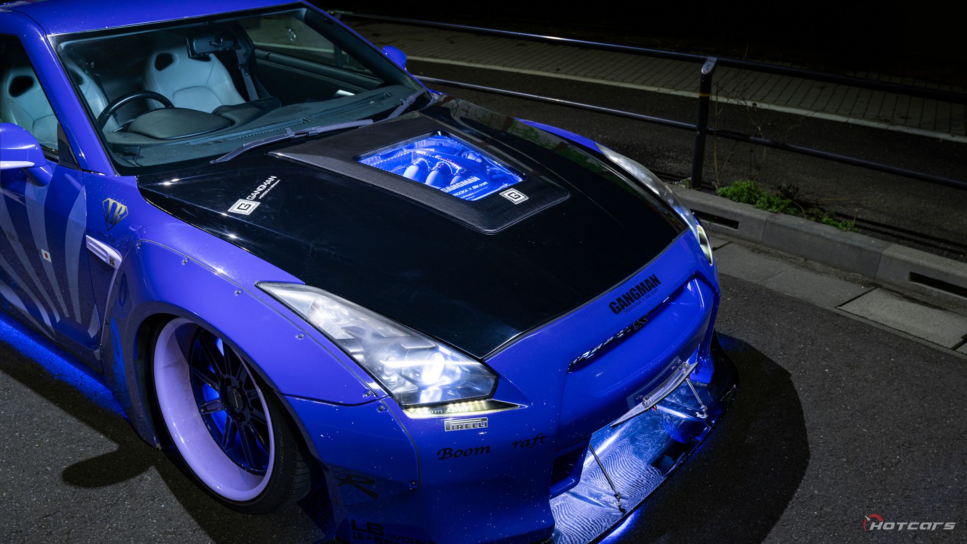 Purple Liberty Walk Nissan GT-R custom bonnet