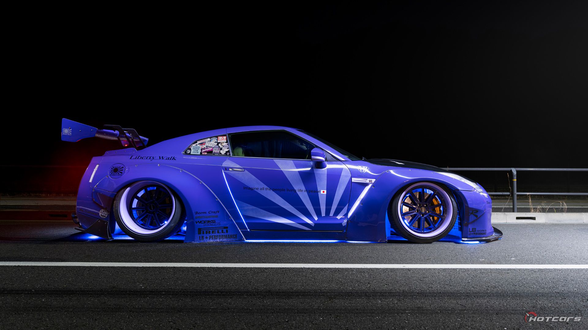Purple Liberty Walk Nissan GT-R profile