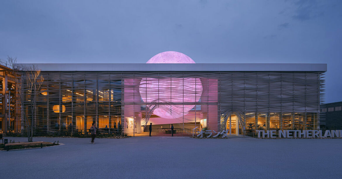 luminous sphere emerges from layered netherlands pavilion at expo 2025 osaka luminous sphere emerges from layered netherlands pavilion at expo 2025 osaka