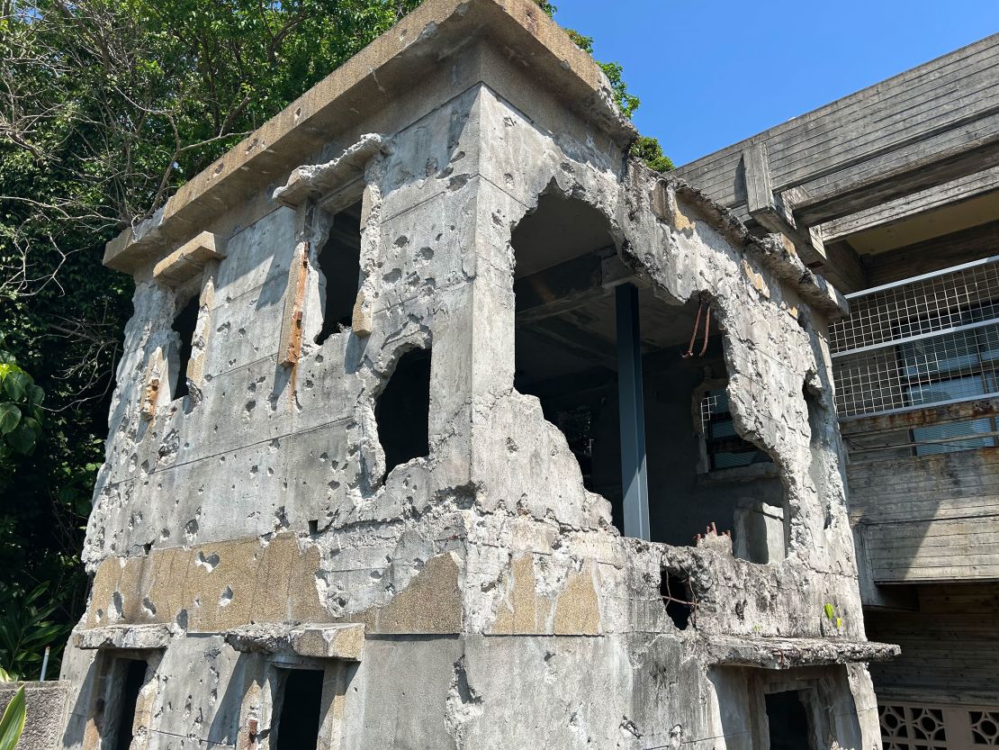 After the Battle of Okinawa in 1945, the only structure left standing on the offshore island of Ie Shima was its pawnshop. It still shows the scars of war today.
