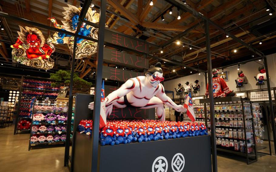 the interior of the store. Sumo wrestler’s figure is displayed.