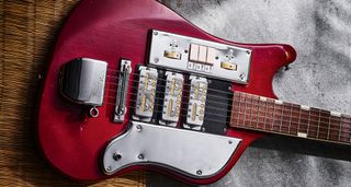 Teisco SS-3L guitar with three gold foil pickups