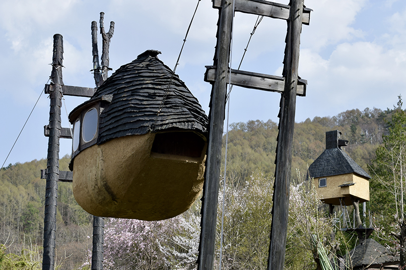 marco capitanio captures terunobu fujimori's curious flying tea houses across japan