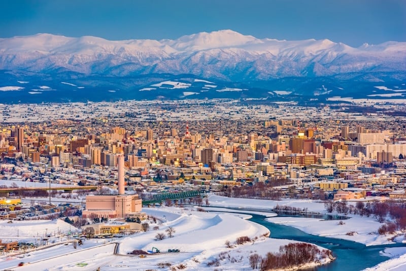 Asahikawa City, Hokkaido, in winter.