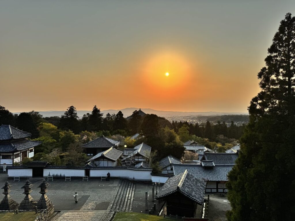 Sunset from Nigatsu-do in Nara
