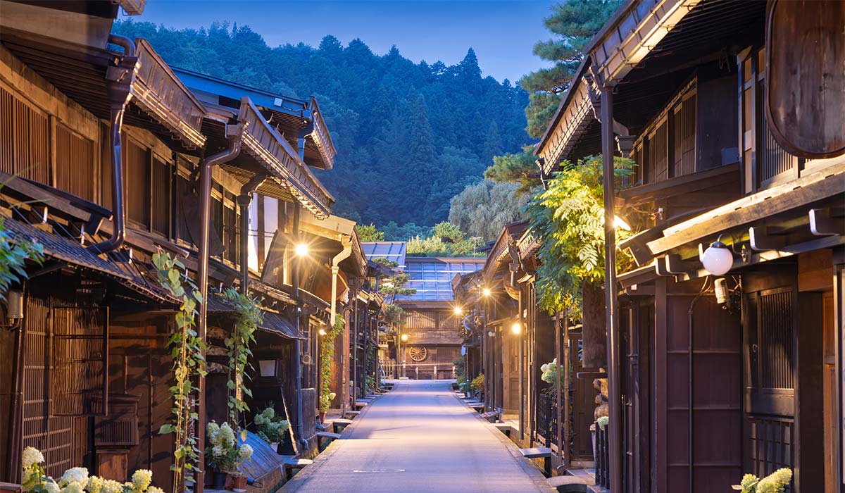 Takayama, Japan at the historic Sannomachi Street in the old town at twilight. Pic: Shutterstock