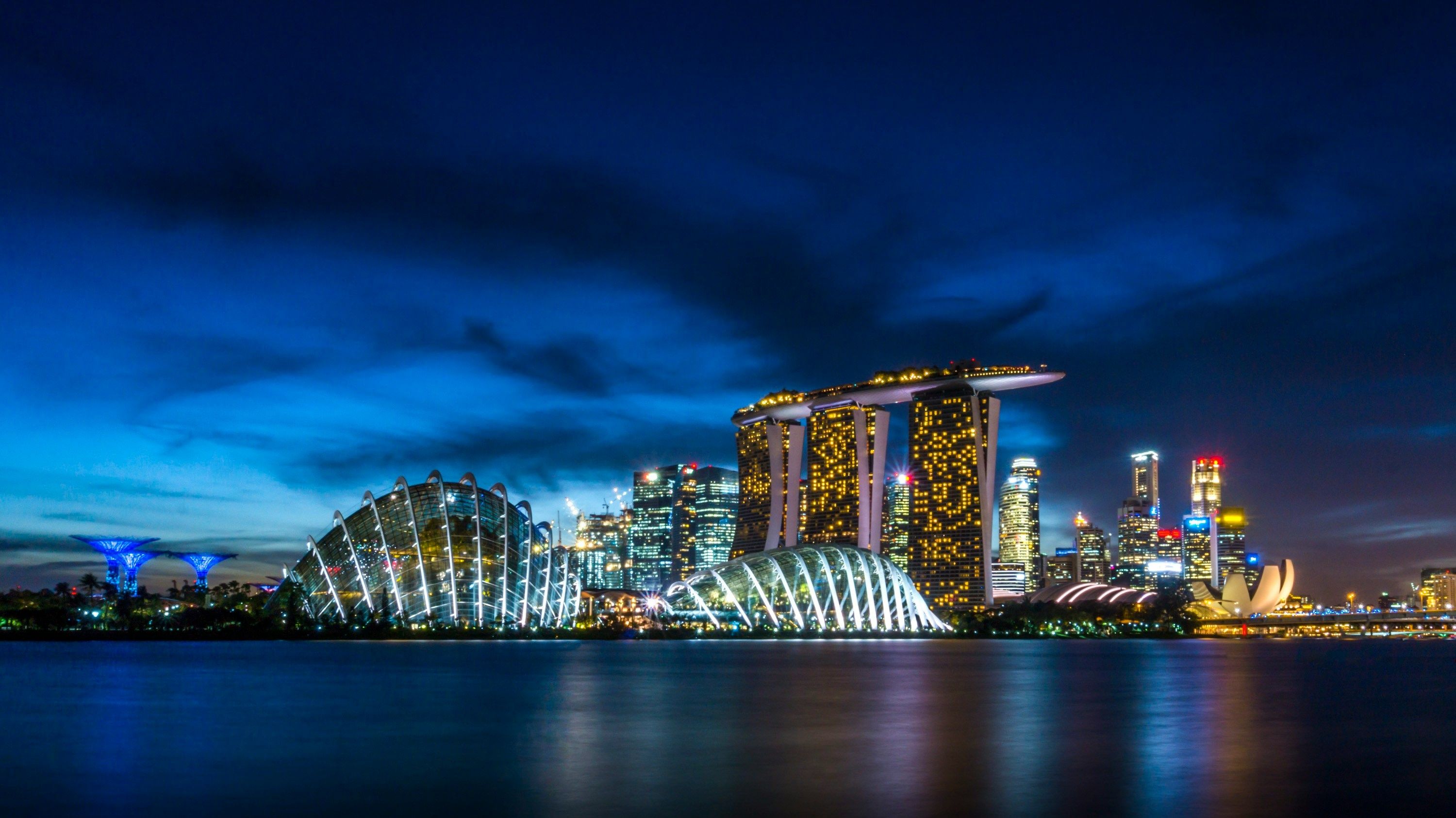 Singapore skyline at night