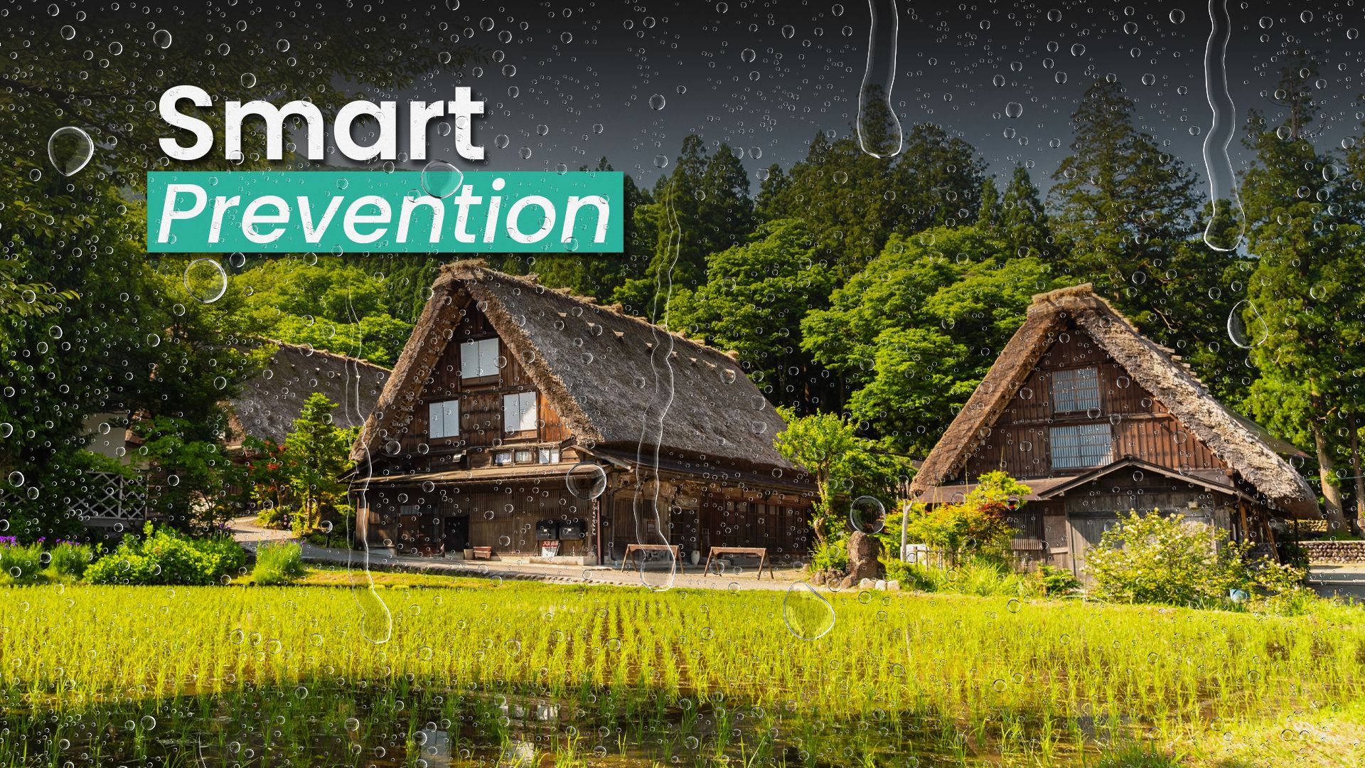 Shirakawago village in Japan with its anti-fire sprinkler system