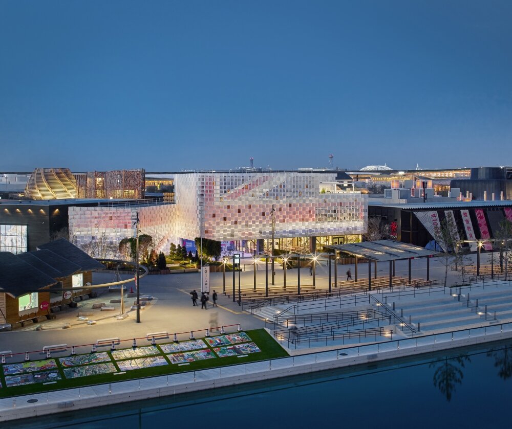 UK pavilion's punched aluminum skin by WOO recalls industrial heritage at expo 2025 osaka
