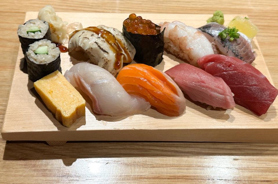 Toyosu Set has eight types of sushi with fluffy 'shari'. — Picture by Lee Khang Yi