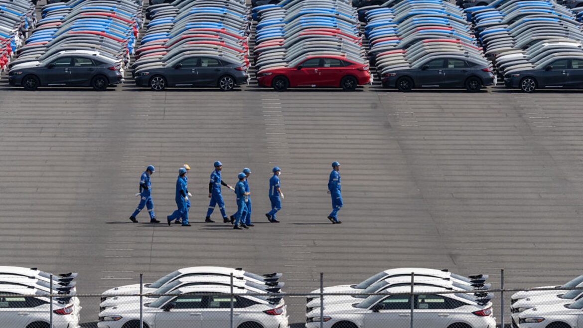 Japan's exports to the U.S. shrink for the first time this year as trade tariffs bite