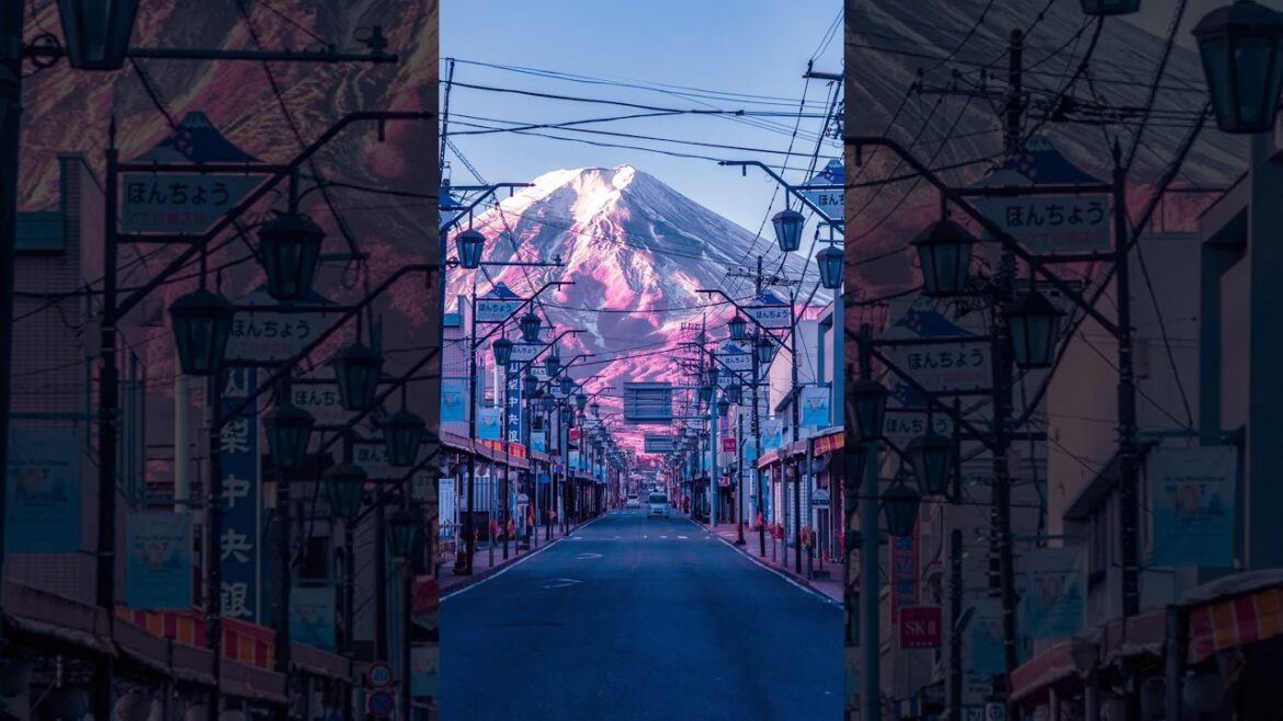 Mt Fuji on Honcho Street, Kawaguchiko [Japan] #japan