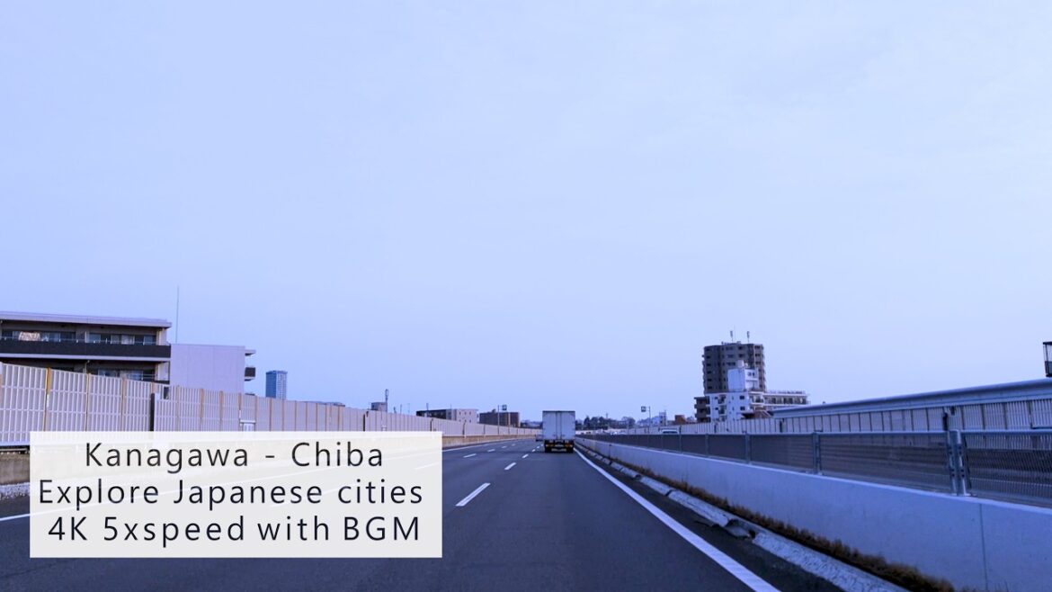 [4K 5xSpeed with BGM]  Explore Japanese cities, Kanagawa - Tokyo - Chiba (Part 1)
