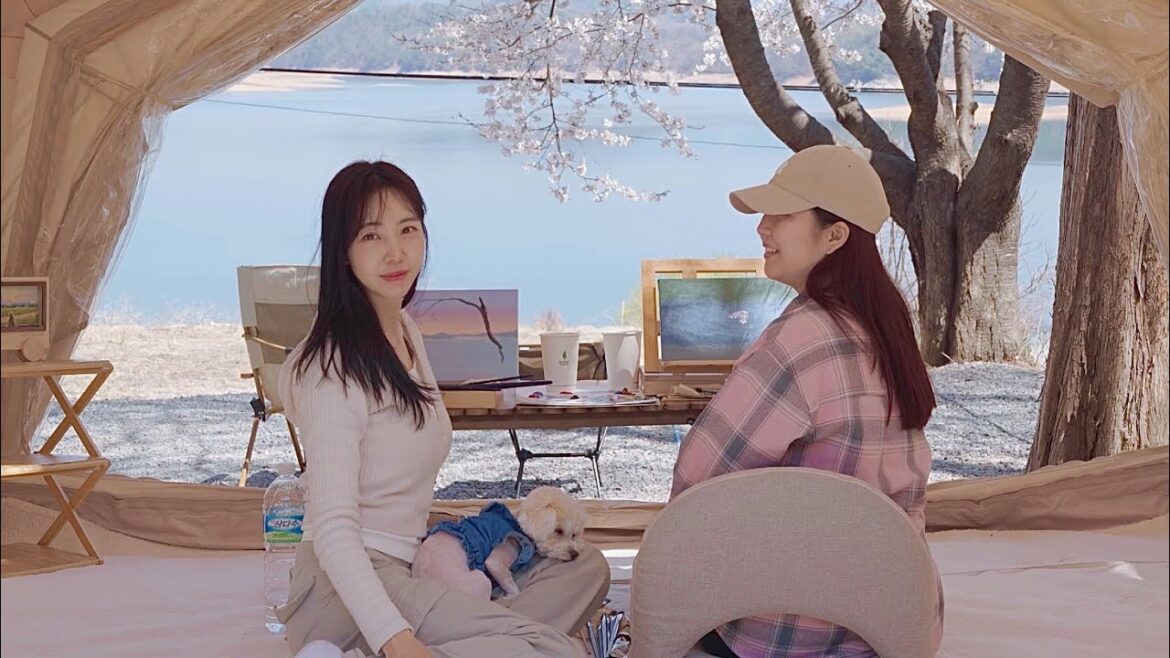 봄 제철음식 가득❢여자 두명이서 하는 봄힐링캠핑과 감성드로잉 | 봄동전 | 쑥버무리 봄 제철음식 가득❢여자 두명이서 하는 봄힐링캠핑과 감성드로잉 | 봄동전 | 쑥버무리