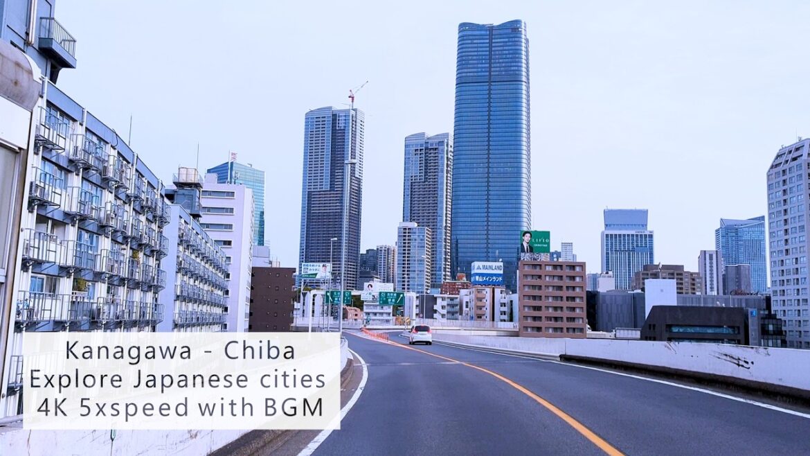 [4K 5xSpeed with BGM]  Explore Japanese cities, Kanagawa - Tokyo - Chiba (Part 2)