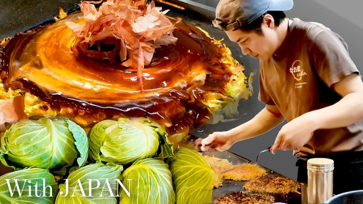 Crazy Pile of Fresh Cabbage! Sneaking into Osaka’s Funniest Okonomiyaki Spot!