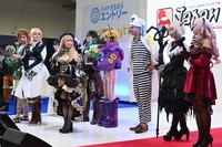 Cosplayers appear on the Japan Expo stage at the Expo venue in Osaka's Konohana Ward, April 26, 2025. (Mainichi/Takehiko Onishi)