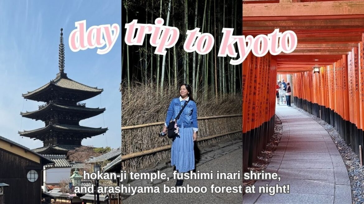 Kyoto Day Trip from Osaka 🇯🇵 | Fushimi Inari, Yasaka Pagoda & Bamboo Forest at Night!