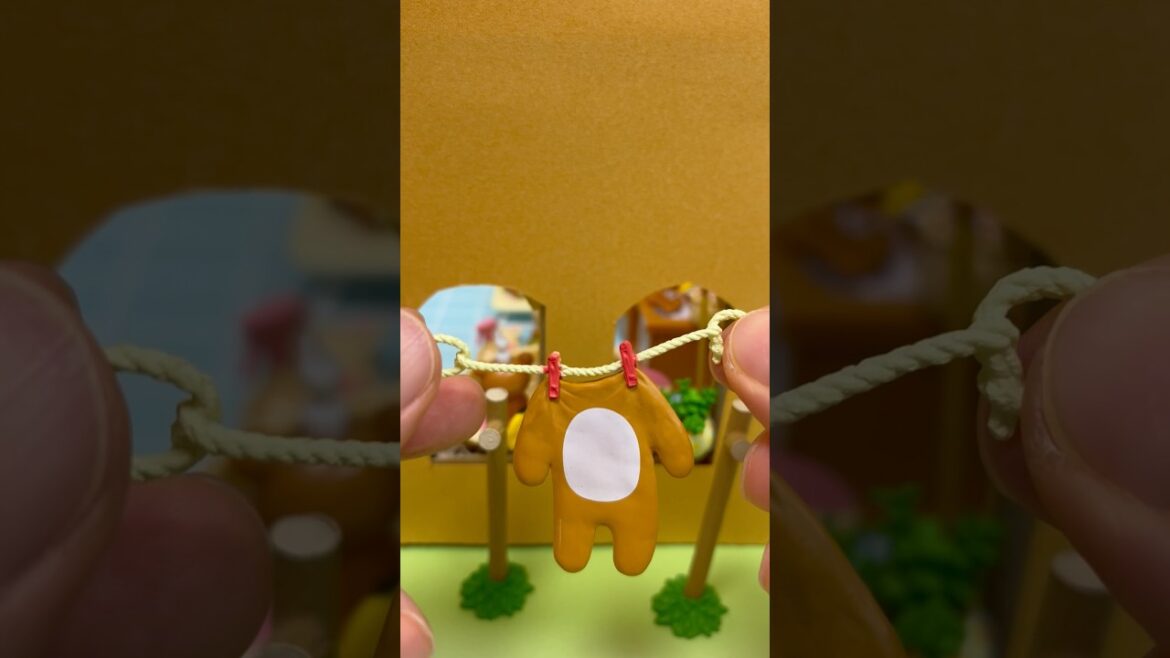 Re-ment Rilakkuma Wash Room Miniature Hang out the laundry #shorts