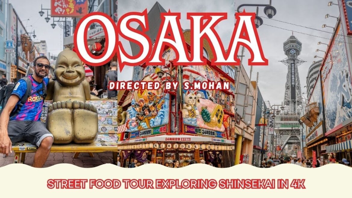 OSAKA - Street Food Tour Exploring Shinsekai in 4K